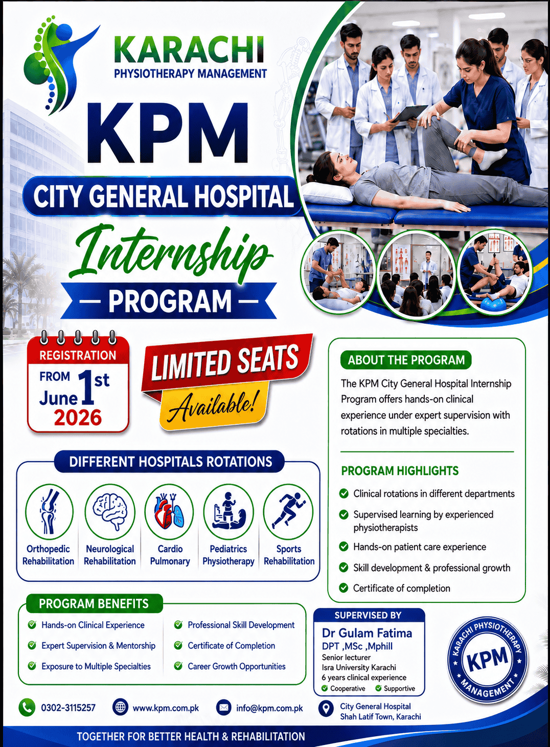 🎓 KPM City General Hospital Physiotherapy Internship Program 2026